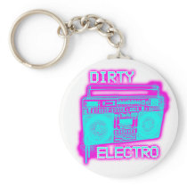 DIRTY ELECTRO dance club DJ girls an guys neon Keychains