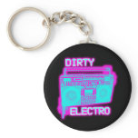 DIRTY ELECTRO dance club DJ girls an guys neon keychains