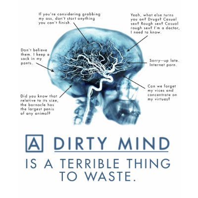 Dirty Mind-Z Large White T-shirts by mysteryms