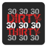 Dirty Thirty (30) Birthday Party Black Silver Red Sticker