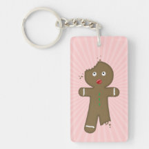 Disappearing Gingerbread Man Rectangle Acrylic Keychain