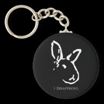 Disapproving Rabbits Keychain keychains