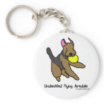 Disc Dog Airedale Terrier Keychain