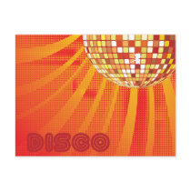 Disco ~ 1980s 80s Disco Ball Postcard