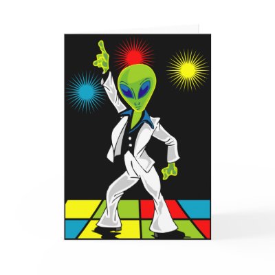 Disco Alien Cards by LazGurl