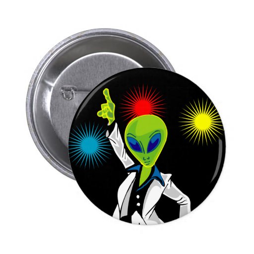 Disco Alien Pinback Button