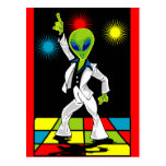 Disco Alien Postcard