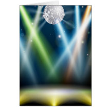 Disco ball dance floor card