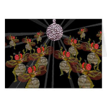 Disco Ball Dancing Fruit Flies Greeting Card