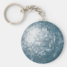 Disco Ball Silver Keychain