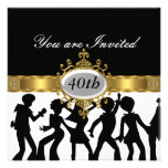 Disco Black  Birthday Party Glamour Invitation