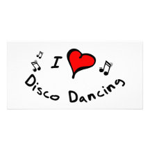 Disco Dancing I Heart-Love Photo Greeting Card