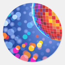 disco globe round stickers