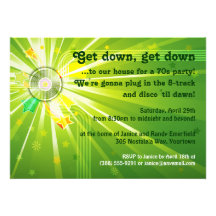 Disco Lights 70s Party Announcements