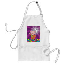 disco pig on the dance floor aprons