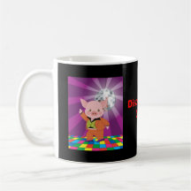 disco pig on the dance floor mug