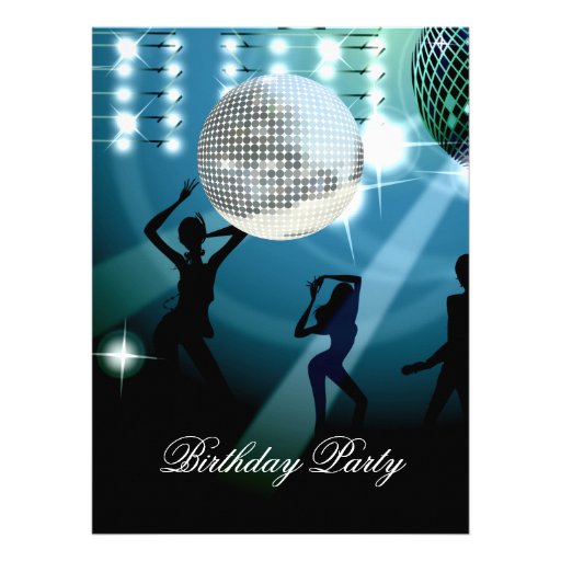 Disco Retro Birthday Party Invitation