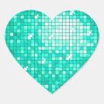 Disco Tiles Aqua sticker heart