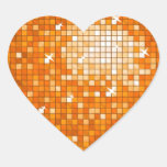 Disco Tiles Orange sticker heart