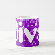 Disco Tiles Purple 'diva' mug