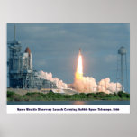Discovery Carrying Hubble Telescope 1990 Posters