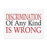 Discrimination Is Wrong postcards