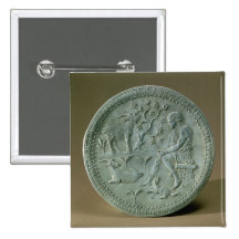 Dish depicting herdsman, goats and dog pins