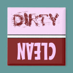 Dishwasher Clean Dirty Magnet (pinks) magnets