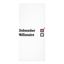 dishwasher millionaire icon customized rack card