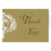 Distinction: Gold and White Damask Design Greeting Card