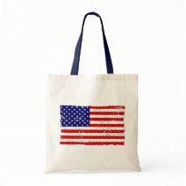 Distressed American Flag Tote Bag