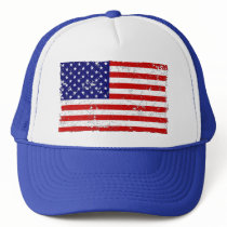 Distressed American Flag Trucker Hat