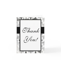 distressed black white damask design greeting cards