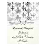 distressed black white intricate damask personalised invitations