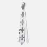 distressed black white intricate damask ties
