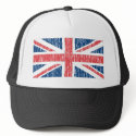 Distressed British flag hats