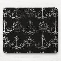 distressed chandelier black white mouse mat