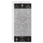 distressed chandelier black white custom rack cards