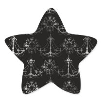 distressed chandelier black white stickers
