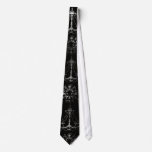 distressed chandelier black white ties