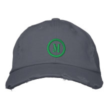 Distressed Chino Twill Cap With Monogram Template Baseball Cap