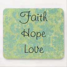 Distressed Damask FaithHopeLove Mousepad