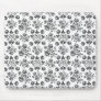 Distressed damask floral rose branch silhouette mousepads