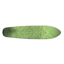 Distressed Damask Green Custom Skateboard