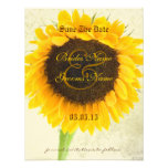 Distressed Damask Sunflower Wedding Save the Date Personalized Invitation