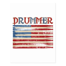Distressed Drum Stick USA Flag Drummer Tees Gifts Postcard