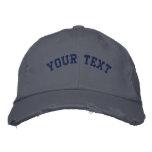 Distressed Embroidered  Cap Scotland Blue embroidered hats