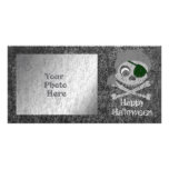 Distressed Grey Pirate Skull Photo Card photo cards