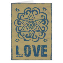 Distressed Hearts Stars Love Mandala Cards