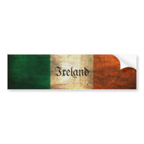 Distressed Irish Flag Bumper Stickers